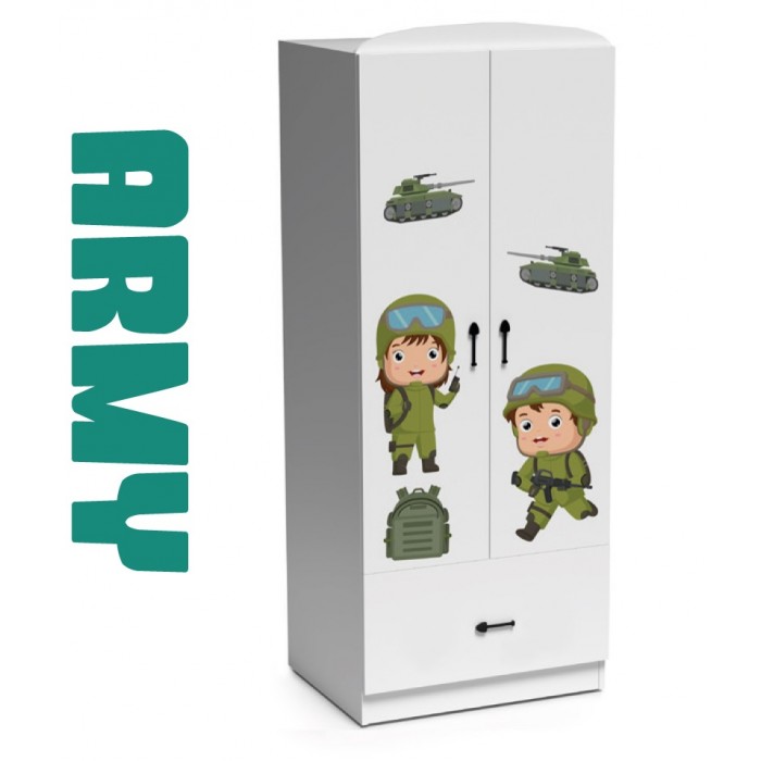 Dulap ARMY 2 usi - Camere Copii Premium MDF High Gloss -Tema Soldati Armata